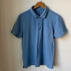 Mack Weldon Vesper Polo in Light Blue Breathable Preppy Business Casual Size L